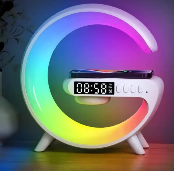 G63 Intelligent Atmosphere RGB G Shape Light Bluetooth Speaker With Wireless Charging
